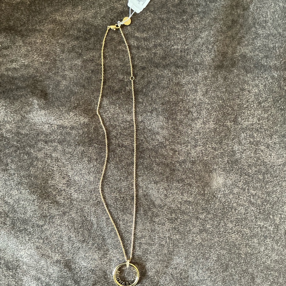 Michael Kors Gold Circle Pendant Necklace - Picture 6 of 7